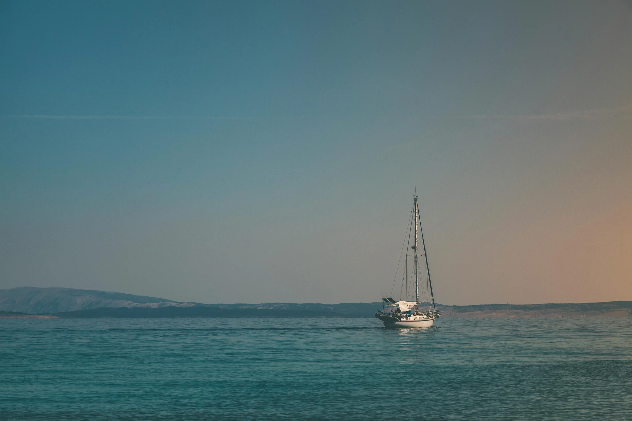 Sailing yacht at sea